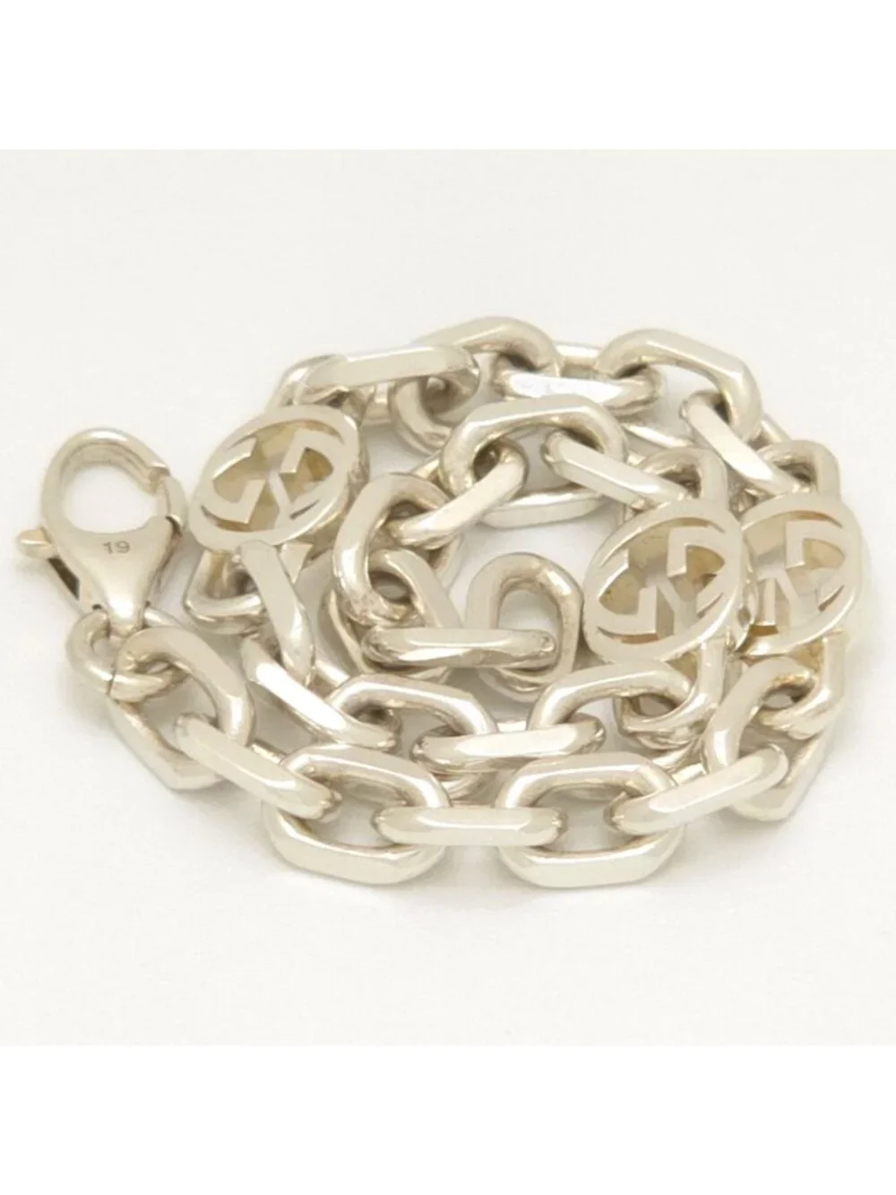 Gucci Interlocking Chain Bracelet 19.3 Shiny Finish Sterling Silver Box